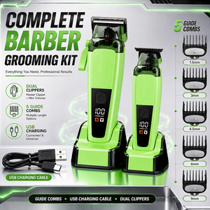 <span class=keywords><strong>Tondeuse</strong></span> à cheveux <span class=keywords><strong>professionnelle</strong></span> OEM personnalisable avec logo, grande taille, sans fil, rechargeable par USB, sécurisée, avec 5 guides de coupe pour usage domestique et hôtelier - Product Image 1