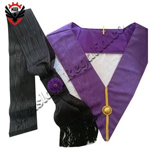 Collar de locomoción, banda negra templaria con roseta de prple - Product Image 1