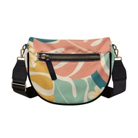 Sac banane personnalisé à imprimé feuilles tropicales hawaïennes pour femmes, idéal pour le shopping, les voyages, le quotidien et les programmes d'étiquetage privé
