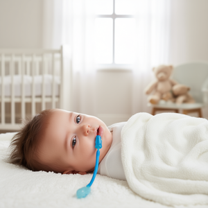 Cordino per ciuccio Ilan blu 20 cm modello a molla per neonati - Product Image 2