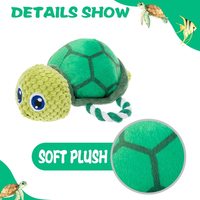 Jouet à mâcher pour chien, jouet couineur pour chiot, animaux en peluche mignons (requin, tortue, écureuil) pour animaux de compagnie