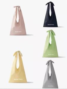 Sacs de courses personnalisés en toile de coton biologique et polyester, sacs à bandoulière de couleur unie, sacs fourre-tout vierges tendance avec poignée à nœud et logo - Product Image 3
