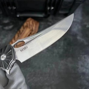 Cuchillo de Bolsillo Multifuncional Meilong M390 de Acero Inoxidable de Alta Calidad con Funda Industrial Fija, Madera de Sándalo Amarillo, DIY - Product Image 3