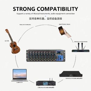 Mezclador profesional de 12 canales integrado Montado en Rack con consola de audio analógica con efecto, mezclador de 12 canales, 1, 2 unidades - Product Image 6