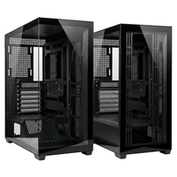Boîtier de PC de jeu noir de taille moyenne ATX Micro-ATX avec panneau latéral en verre trempé, ports USB et audio sur le devant