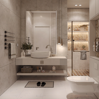 Meuble-lavabo de salle de bain moderne en bois avec miroir et vasque, en pierre frittée et marbre, simple ou double, vente en gros