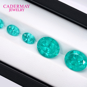 Phòng thí nghiệm quý giá tạo ra Paraiba màu xanh lá cây hình bầu dục cắt đá quý đá Thái Lan cắt tổng hợp Roy Paraiba màu xanh lá cây với vết nứt - Product Image 6