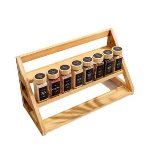 Bamboo Spice <b>Rack</b> Organizer 3 Tier Holds 24 Jars Standing <b>Kitchen</b> Cabinet <b>Storage</b> - Product Image 5