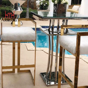 Venta al por mayor de diseño moderno de la boda decoraciones de oro de acero inoxidable al aire libre de la Mesa de <span class=keywords><strong>barra</strong></span> alta <span class=keywords><strong>para</strong></span> la boda - Product Image 5