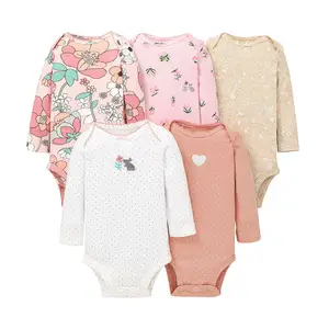 Ropa De Bebe Pakaian Bayi 12 Bulan, Baju Monyet Motif Bunga untuk Bayi Perempuan