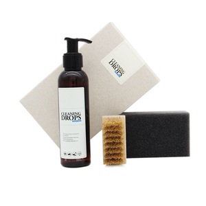 Kit d'entretien pour chaussures Cleaning Drops, 4 pièces avec brosse, éponge et nettoyant pour l'entretien des baskets - Product Image 2