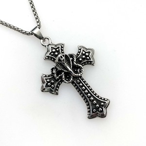 FANKE Youdemei - Collar Personalizado <span class=keywords><strong>de</strong></span> Acero Inoxidable con Colgante <span class=keywords><strong>de</strong></span> <span class=keywords><strong>Cruz</strong></span>, Diseño Punk, Estilo Hip-Hop, Plateado, para Hombre - Product Image 4