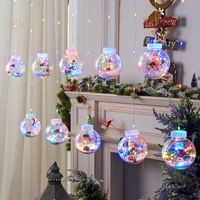 Décoration de Noël Lumières Chambre à coucher, Arrangement de fenêtre Rideau Lumières Guirlande lumineuse Led Noël Souhaitant Boule Lumineuse Guirlande lumineuse/