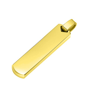 Collana con Ciondolo in Acciaio Inox 304 Placcato Oro 18K PVD Impermeabile Personalizzabile con Nome o Logo Incisione Laser Gioielli Personalizzati - Product Image 3