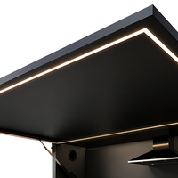 Abri de cuisine extérieur moderne en acier inoxydable 304 avec armoire de barbecue et porte latérale pour patio, villa, cour