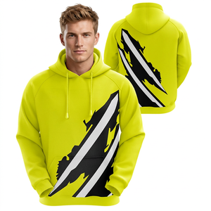 Sudadera con Capucha Amarilla para Hombre, Corte Regular, Estampado por Sublimación, con Bolsillo, Estilo Casual, para Otoño - Product Image 2