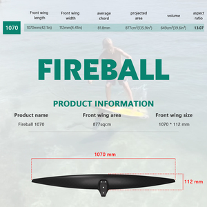 Nouveau modèle 2026 FIREBALL <span class=keywords><strong>1070</strong></span> Aile avant en carbone ultra haute performance compatible pour la vitesse, la stabilité et le wingfoil avancé - Product Image 2