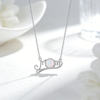 Collier pendentif en opale argentée Moyu Jewelry Fashion, chaîne en argent sterling 925, colliers pour maman, cadeau pour femme