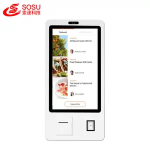 Otomatik Fast Food dokunmatik ekran Kiosk fiyat menü panoları Kiosk sipariş Self servis sipariş Kiosk kahve dükkanı için Pizza mağazası