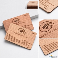 Eco-friendly Programmable RFID Smart Card Laser Engraved NFC Wood and Bamboo Business Hotel Key Access Control Accessory