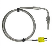 Sensor Suhu Termokopel K-Type Presisi Tinggi Respon Cepat Kepala Bengkok Terbuka dengan Steker Jantan Kuning KEGT-1010