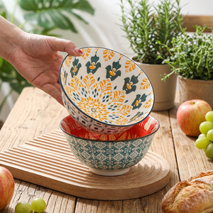 Wholesale Ceramic Noodle Bowls Bohemian Style Cross-Border Export High Aesthetic Value Suitable Home Commercial Use Creative - Product Image 1