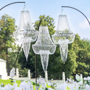 Lámpara de Araña de Cristal LANJO, Decoración de Lujo para Hoteles y Escenarios, Adornos Colgantes de Techo en Dorado/Plateado, para Bodas - Product Image 2