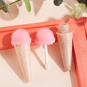Pengiriman cepat plastik ABS 8ml logo kustom tabung warna bibir kualitas tinggi anak-anak lucu merah muda es krim kerucut tabung <span class=keywords><strong>lip</strong></span> <span class=keywords><strong>gloss</strong></span> kosong - Product Image 4