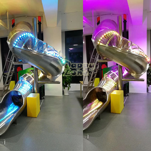 Tobogán de Acero Inoxidable con Luces LED Personalizado de Fábrica China, Tobogán Tubular para Parque Infantil con Ventana Transparente - Product Image 1