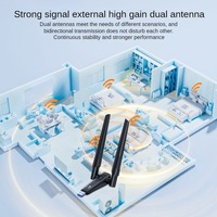 Adaptador de Red USB Inalámbrico de 1200Mbps, Antena de Red Inalámbrica, Tarjeta de Red para Computadora, Receptor Ethernet LAN