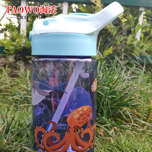 TaoWo Children's Plastic Water <b>Cup</b> <b>With</b> <b>Straw</b> Duckbill Portable Cartoon Design For Kids School Use - Product Image 2