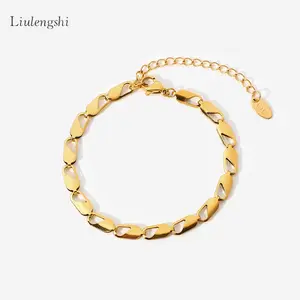 Wholesale Adjustable Gold Chain Fashion Design Jewellery Stainless Steel Chain Link Bracelet Anklet