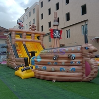 Parcours d'obstacles gonflable géant amusant, bateau pirate, terrain de jeu gonflable pour enfants et adultes