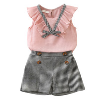 Tenue décontractée pour bébé fille, 2 pièces, hauts à volants blancs + pantalon en jean déchiré, toutes saisons