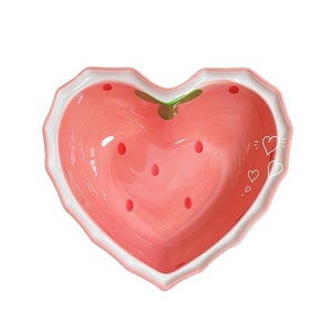Cute Girly <strong>Heart</strong> Ceramic <strong>Bowl</strong> with Spoon Household Combination Salad Dessert Berry <strong>Bowl</strong> Spoon - Product Image 4