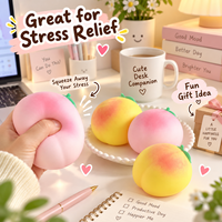 Groothandel Langzaam Stijgende Perzik Squishy Speelgoed Zacht Fruitvormig Sensorisch Stressverlichtend Fidget Squeeze Speelgoed Aangepast Logo Privélabel