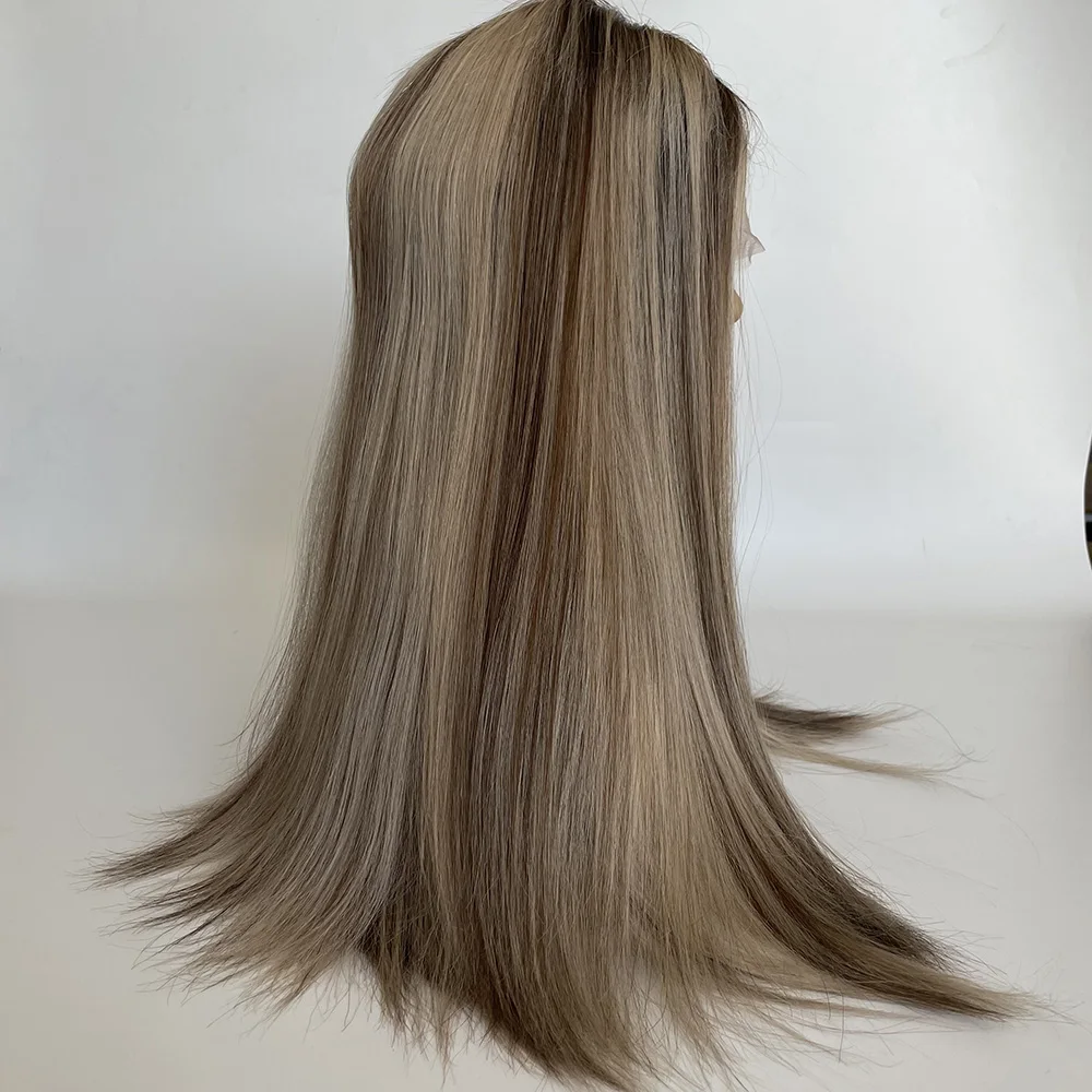 Balayage Looking Highlighted European Hair Cuticle Intact Lace top wig Jewish wig Sheitels