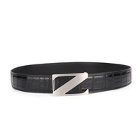 Ceinture en Cuir Véritable Logo Personnalisé Marques Célèbres Ceinture de Luxe Ceintures en Cuir de Crocodile pour Homme Vente en Gros