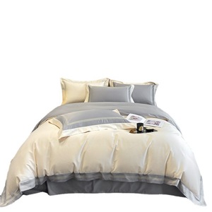 Parure de lit quatre pièces en coton à fibres longues, 200+ fils, couleur unie, respirante, pour usage domestique, style drap - Product Image 5