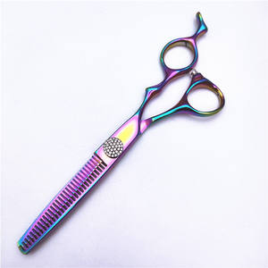 Tijeras para Adelgazar Cabello FV de 62 mm, Acero Inoxidable 440C, para Diestros, Tijeras de Salón de Belleza, Siete Colores Electrochapados - Product Image 1