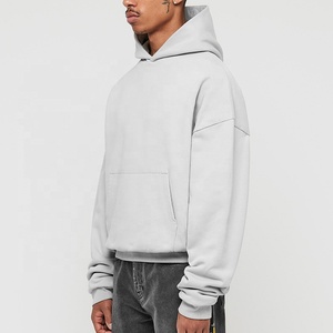 100% coton français éponge pull sweats logo personnalisé sweat à capuche uni printemps Streetwear poids lourd surdimensionné sweat à capuche vierge - Product Image 4