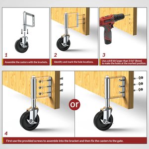 Roue de <span class=keywords><strong>roulette</strong></span> de porte pivotante pour porte et clôture <span class=keywords><strong>en</strong></span> bois - Product Image 5