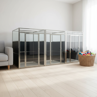 Grand chenil extérieur de luxe pour chiens en acier inoxydable, cage commerciale pour chiens, chenils d'hôtel pour chiens, mobilier pour hôtel pour animaux de compagnie
