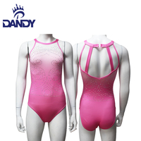 Body de danse sans manches pour filles justaucorps de gymnastique rythmique de ballet imprimé par sublimation avec strass Vente en gros