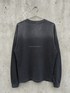 เสื้อยืดคอตตอนหนาน้ำหนักมากสไตล์วินเทจจากผู้ผลิต รับสกรีนโลโก้ เสื้อยืดคอกลมแขนยาวผู้ชายแบบพื้นฐาน - Product Image 2