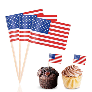 Nouveau drapeau cure-dent avec logo personnalisé, drapeau cure-dent de <span class=keywords><strong>pays</strong></span> et mini-drapeaux sur bâtonnet pour la décoration de fêtes - Product Image 1