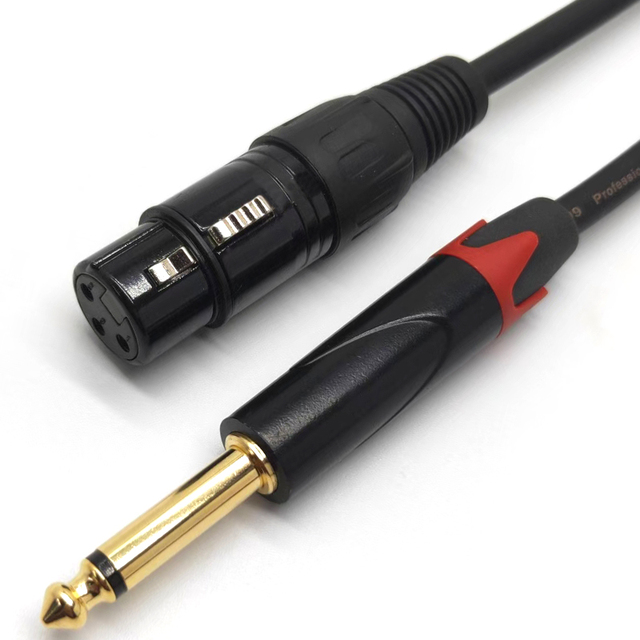 Hifi 1/4" Mono Male Jack to XLR Female 24k Gold Plated Microphone Cable for Professional Camera Speaker & Sound Consoles