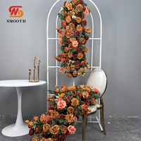 Guirlande de fleurs d'automne de luxe lisse de 4 pieds, 5 pieds, 6 pieds, 7 pieds, chemin de table de mariage d'automne, chemin de table de Thanksgiving, décoration