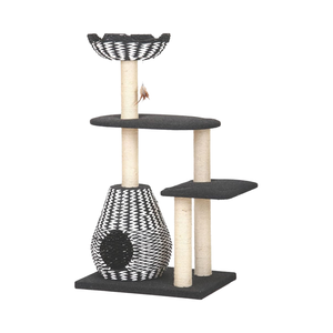 Ramah lingkungan pohon kucing bergaya Handwoven kertas daur ulang tali hitam putih Sisal menggaruk Post bulu kucing - Product Image 6