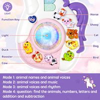 Guitare musicale éducative populaire pour enfants, jouet interactif multisensoriel pour tout-petits, sons d'animaux, lumières, âges 2-7, cadeau